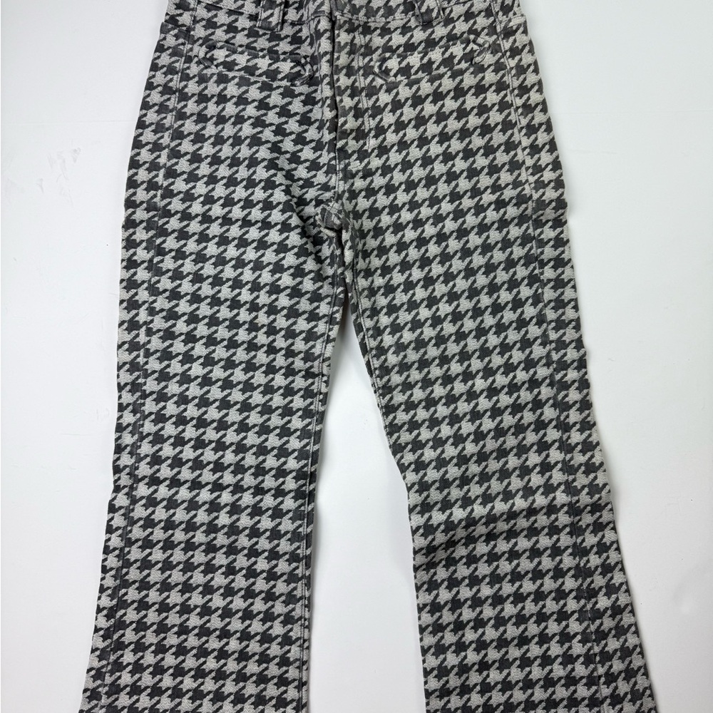 7for all mankind vintage flare houndstooth denim pants 27 Y2K - Picture 5 of 6